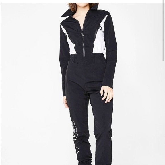 Fila Houston Flight Black White Jumpsuit Size Small - Picture 2 of 10